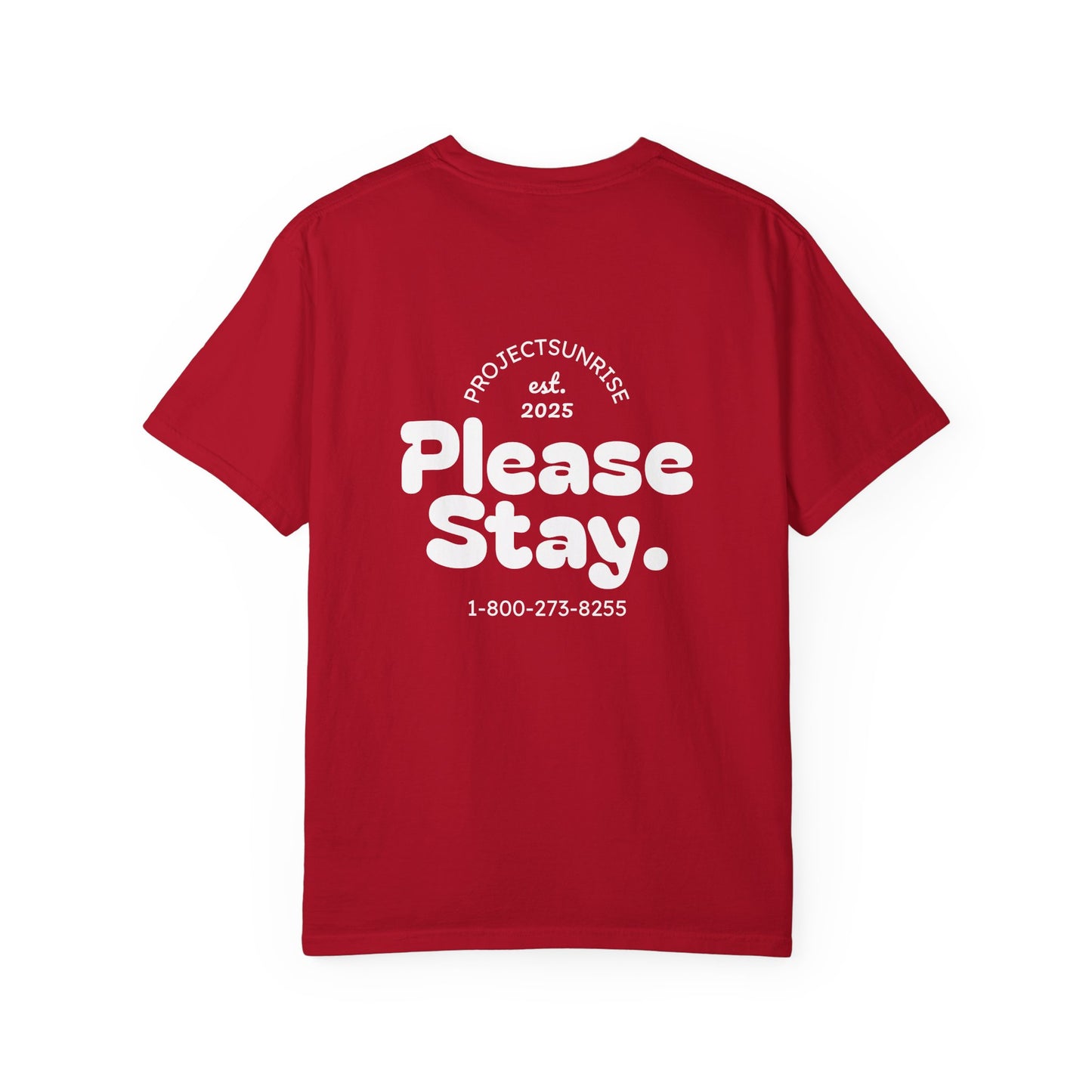 Unisex T-Shirt - "Live for Tomorrow" & "Please Stay" Graphic Design