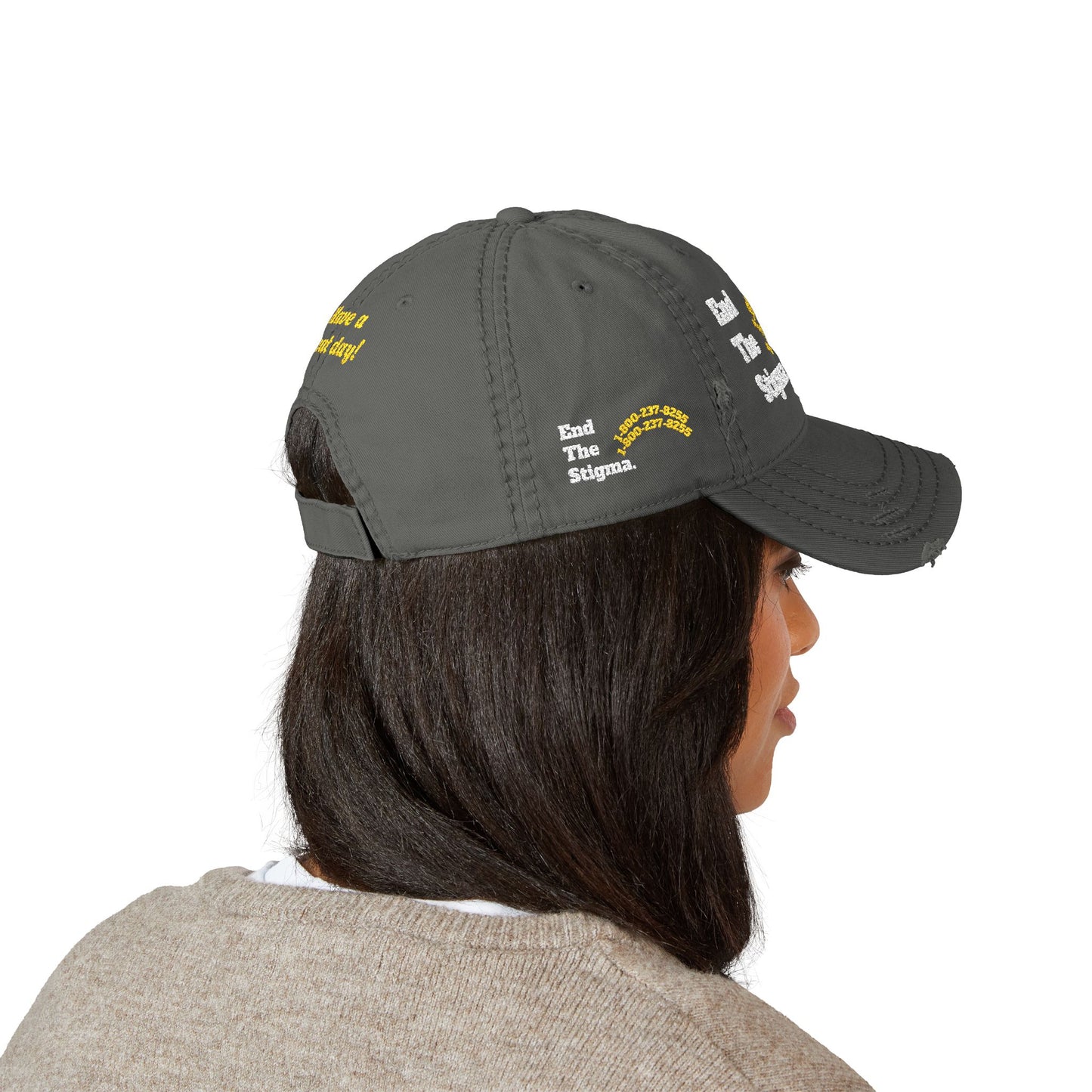 Distressed Dad Hat - 'End The Stigma' Embroidered Cap