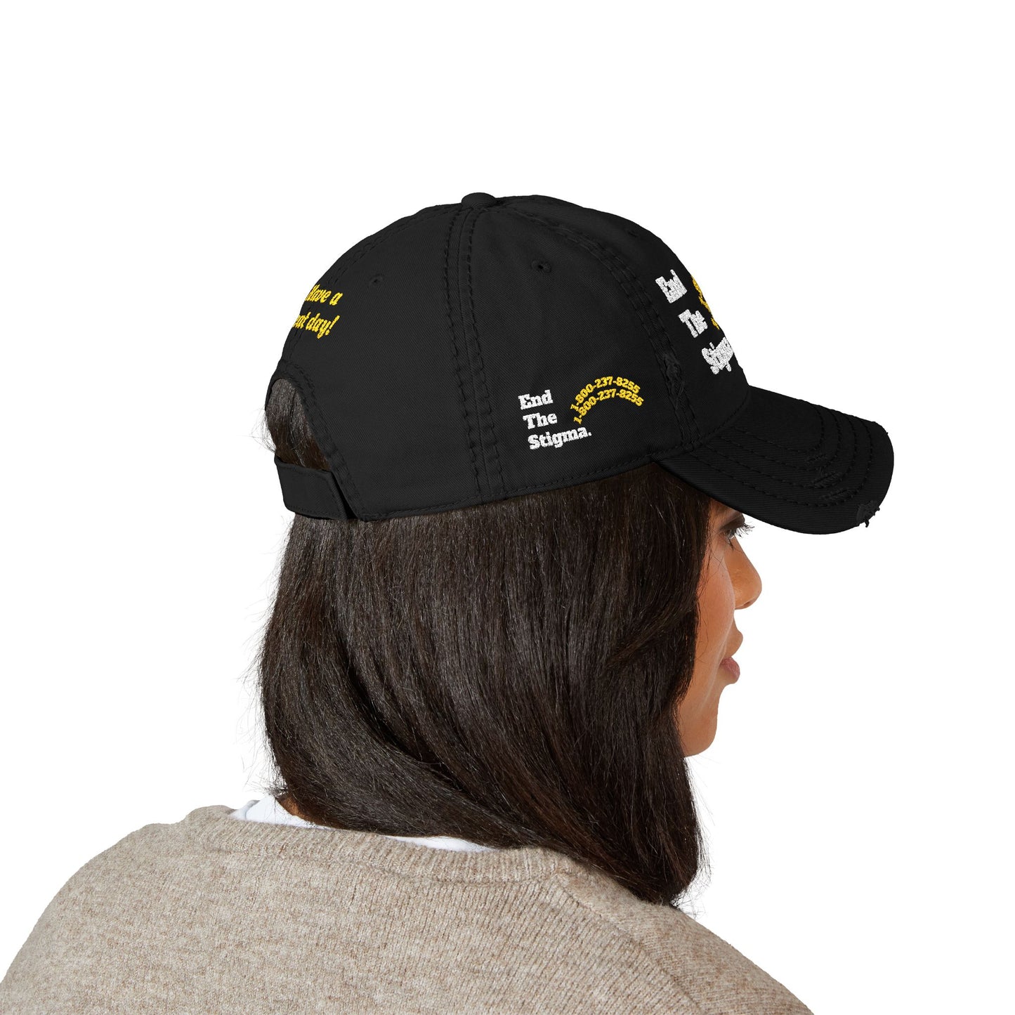 Distressed Dad Hat - 'End The Stigma' Embroidered Cap