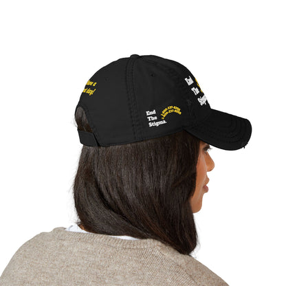 Distressed Dad Hat - 'End The Stigma' Embroidered Cap