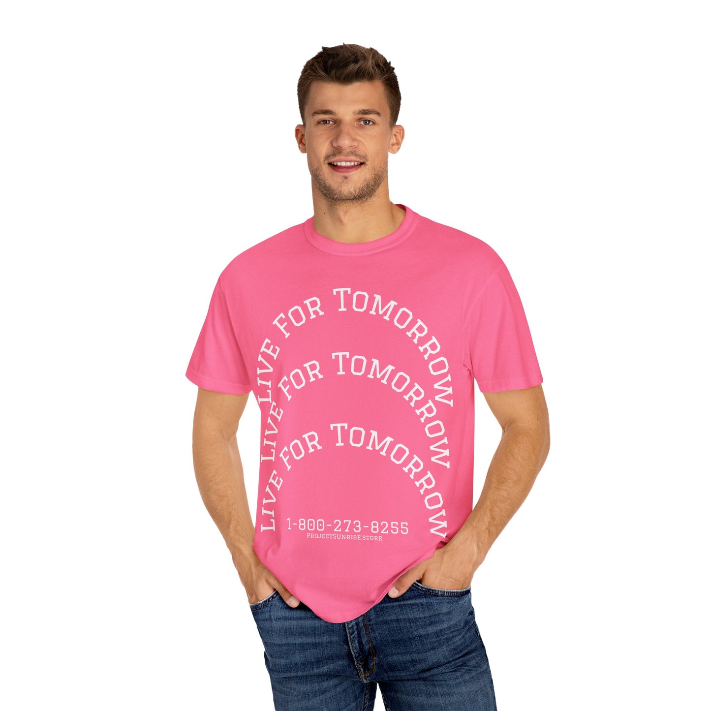 Unisex T-Shirt - "Live for Tomorrow" & "Please Stay" Graphic Design