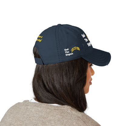 Distressed Dad Hat - 'End The Stigma' Embroidered Cap