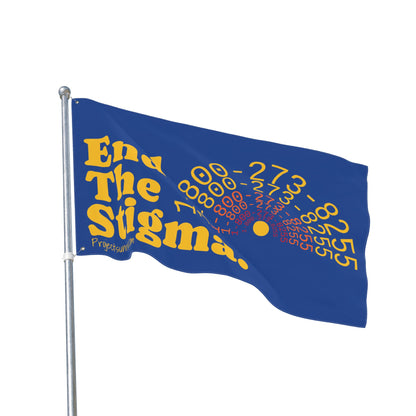 Double Sided Awareness Flag, End the Stigma Banner, Mental Health Support Flag