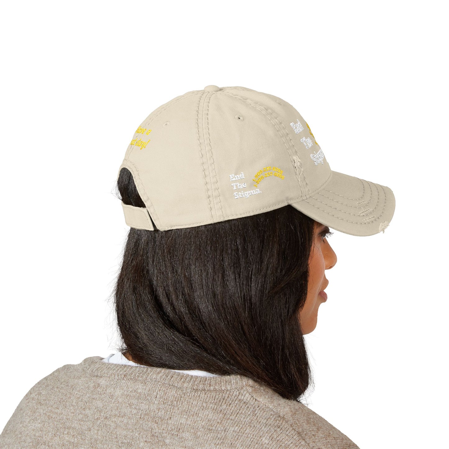 Distressed Dad Hat - 'End The Stigma' Embroidered Cap