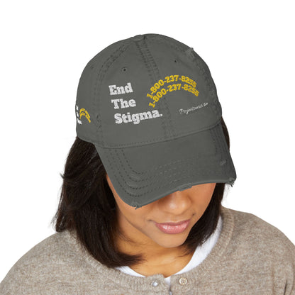 Distressed Dad Hat - 'End The Stigma' Embroidered Cap