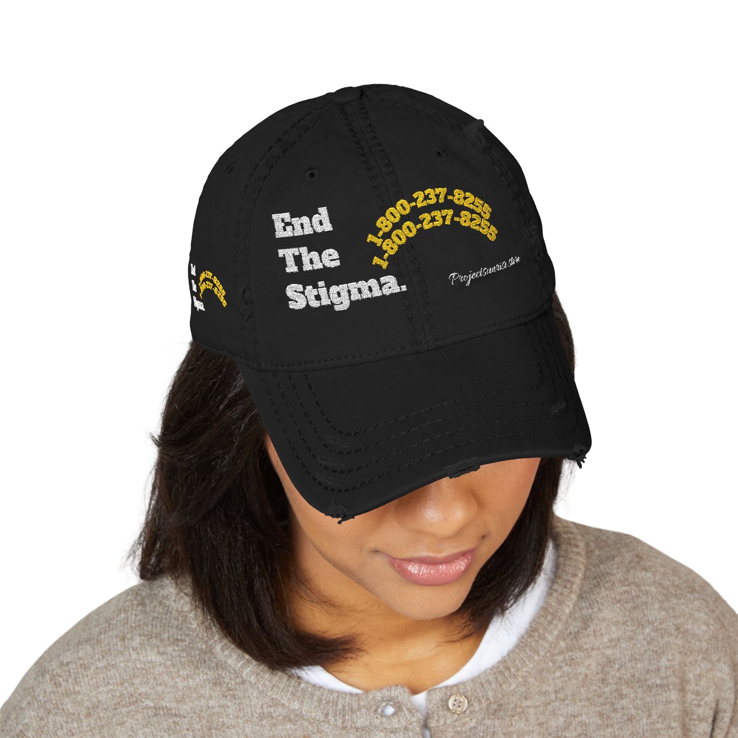 Distressed Dad Hat - 'End The Stigma' Embroidered Cap