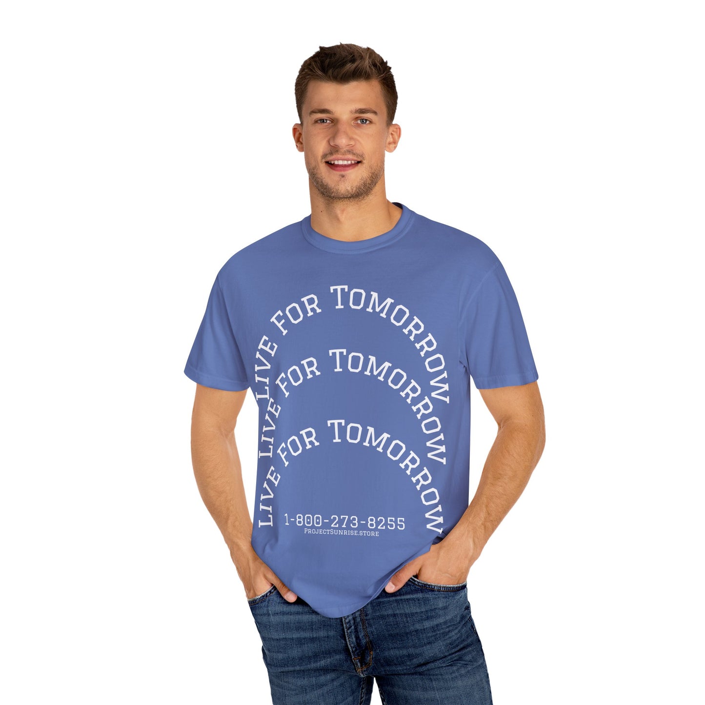 Unisex T-Shirt - "Live for Tomorrow" & "Please Stay" Graphic Design