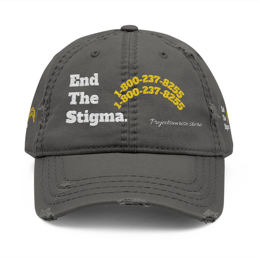 Distressed Dad Hat - 'End The Stigma' Embroidered Cap