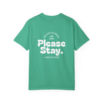 Unisex T-Shirt - "Live for Tomorrow" & "Please Stay" Graphic Design