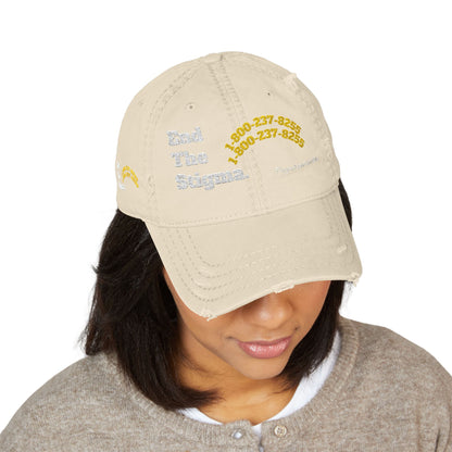 Distressed Dad Hat - 'End The Stigma' Embroidered Cap